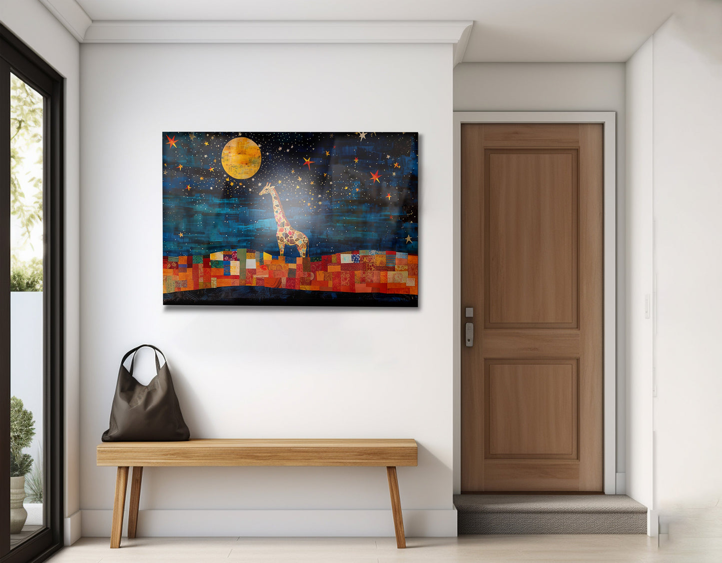 Moonlit Giraffe Mosaic African American canvas print view 23