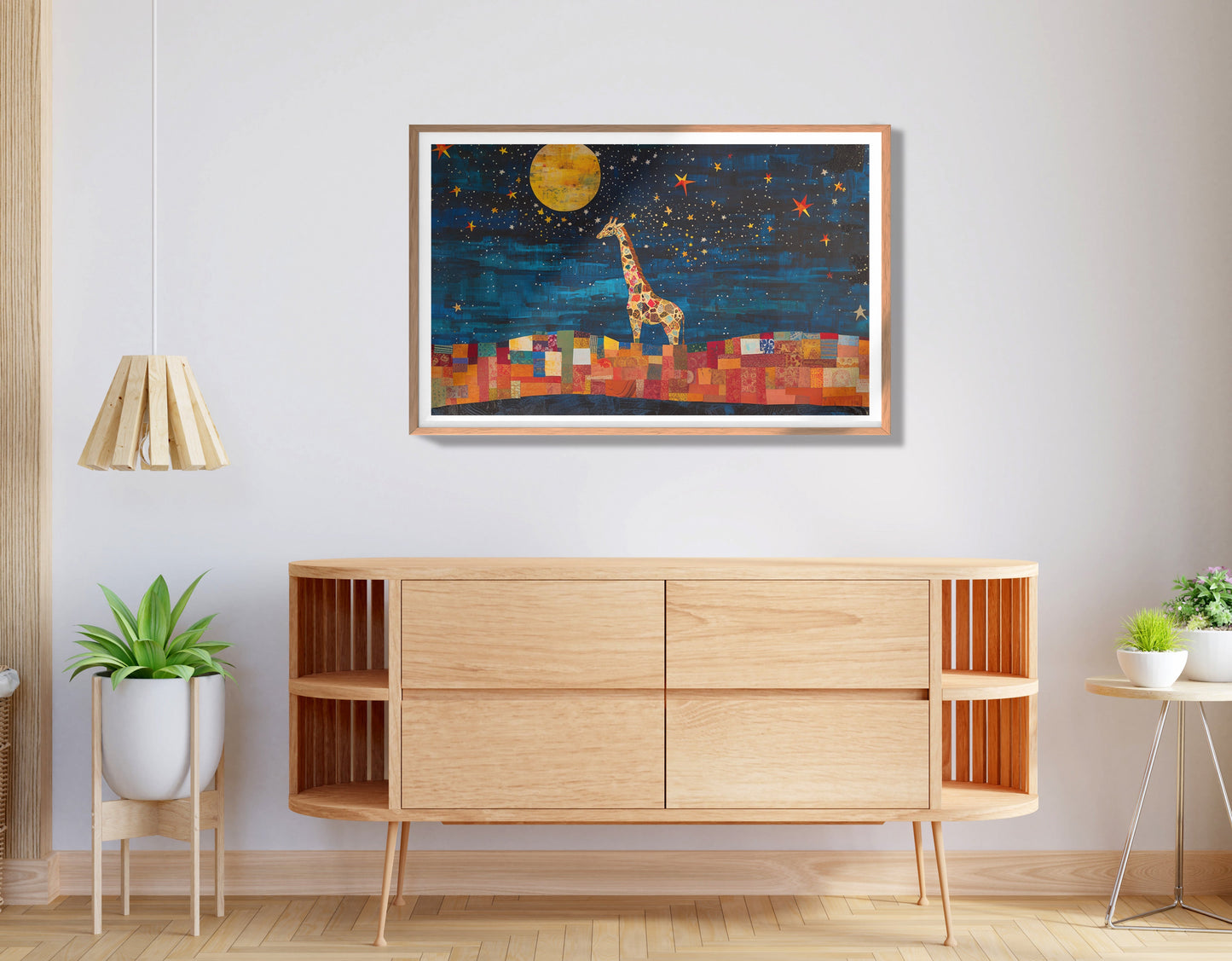 Moonlit Giraffe Mosaic African American canvas print view 80