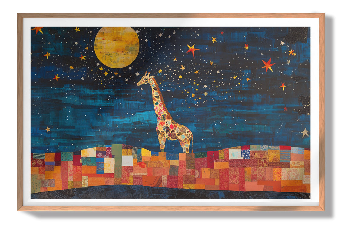 Moonlit Giraffe Mosaic African American canvas print view 79
