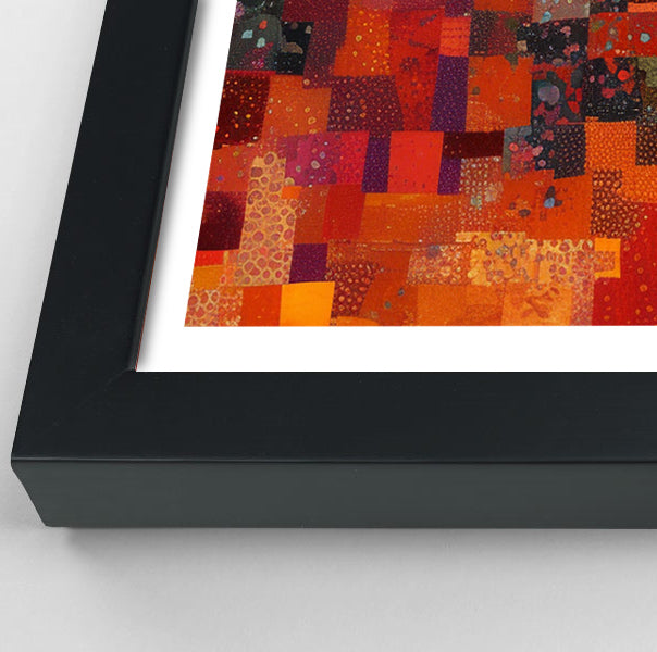 Red Patchwork Giraffe Black African American canvas print view 70