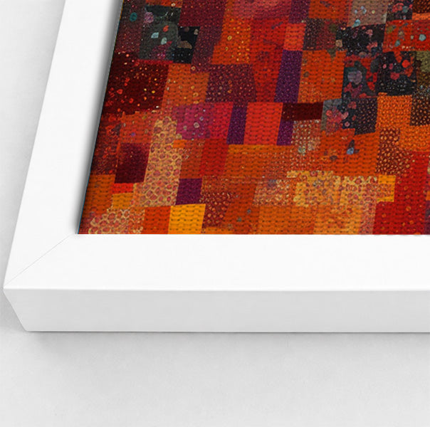 Red Patchwork Giraffe Black African American canvas print view 64
