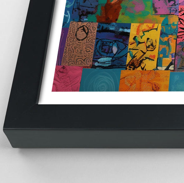 Colorful Patchwork Giraffe African American canvas print view 70