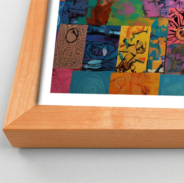 Colorful Patchwork Giraffe African American canvas print view 82