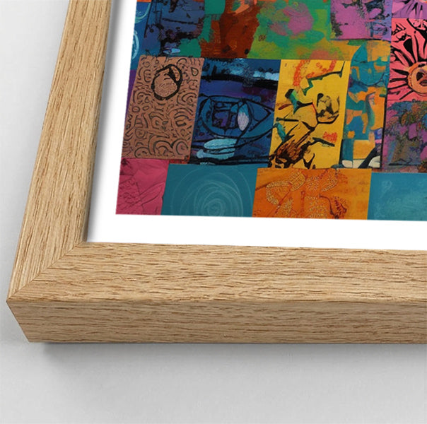 Colorful Patchwork Giraffe African American canvas print view 76