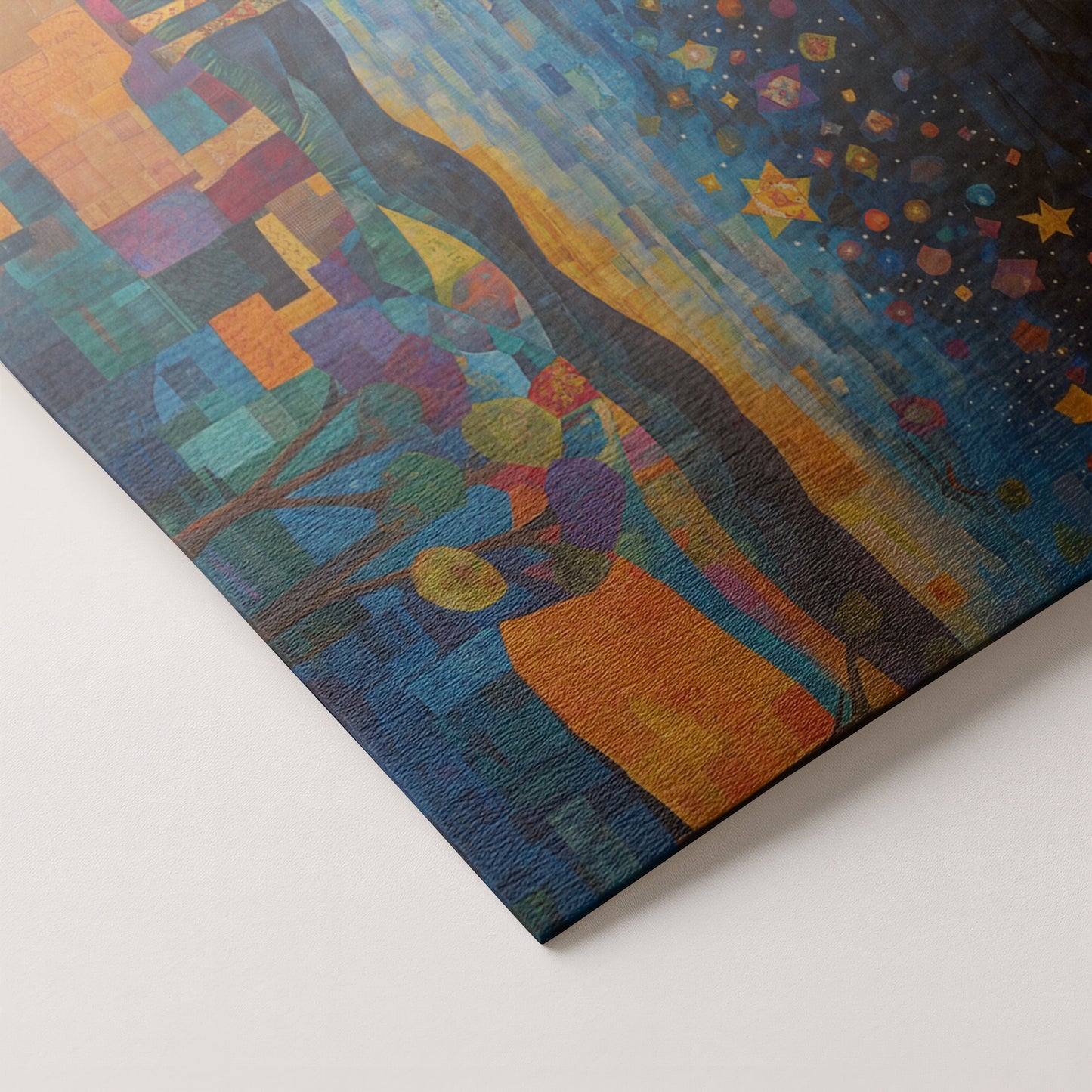Blue Moon Giraffe Safari Black African American canvas print artwork by MoomZee Artwork