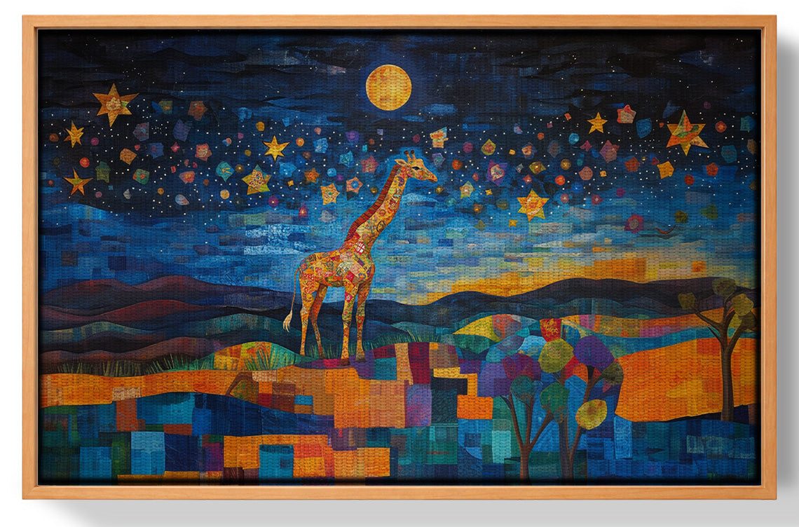 Blue Moon Giraffe Safari Black African American canvas print view 43