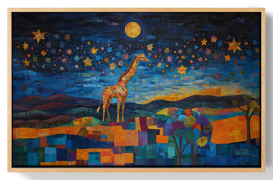 Blue Moon Giraffe Safari Black African American canvas print view 49