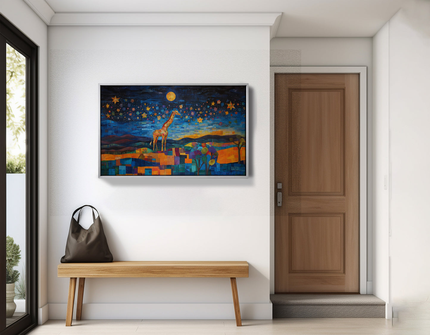 Blue Moon Giraffe Safari Black African American canvas print view 59