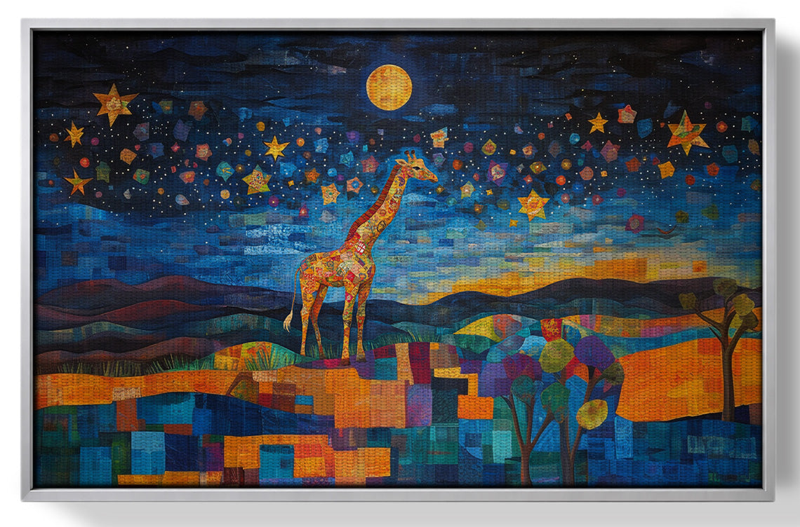 Blue Moon Giraffe Safari Black African American canvas print view 55