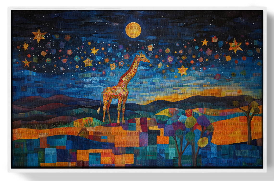 Blue Moon Giraffe Safari Black African American canvas print view 61