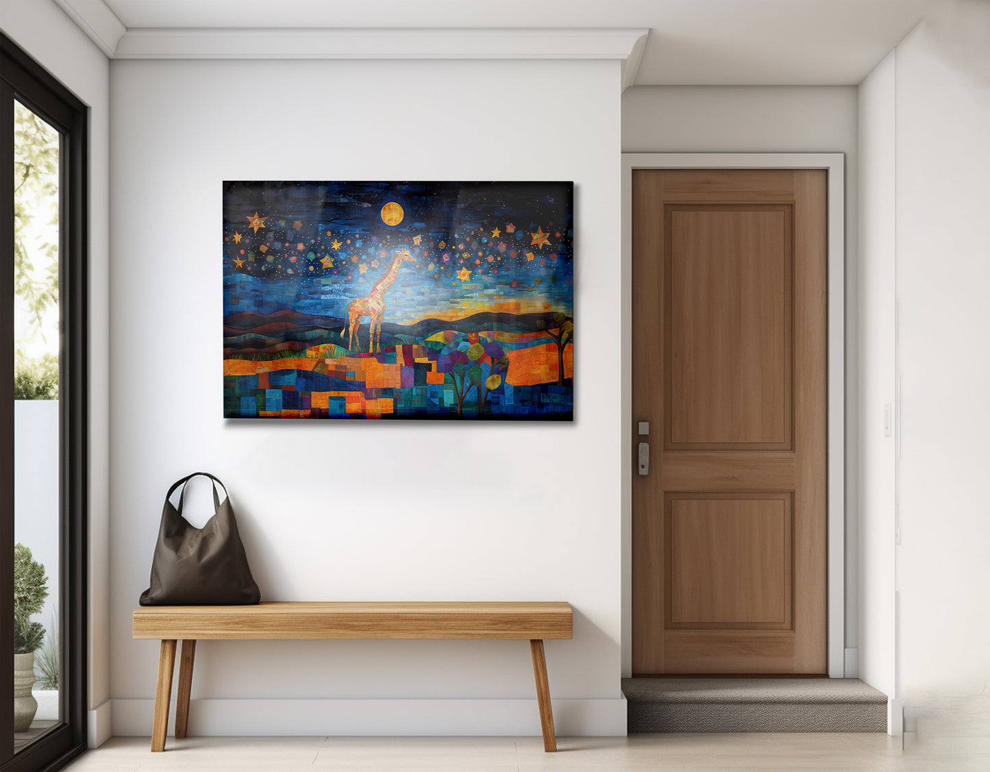 Blue Moon Giraffe Safari Black African American canvas print view 23