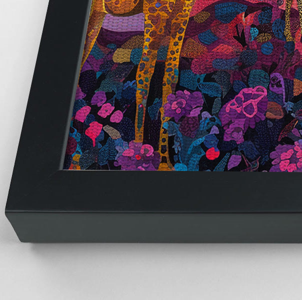 Giraffe Family Floral African American canvas print view 28