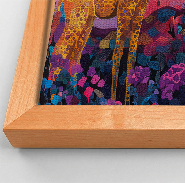 Giraffe Family Floral African American canvas print view 46