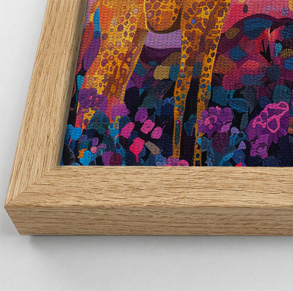 Giraffe Family Floral African American canvas print view 52