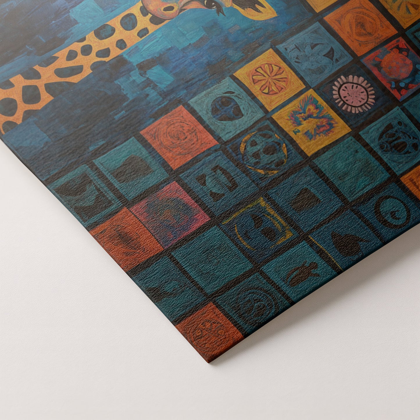 Geometric Giraffe African American abstract art artwork by MoomZee Artwork