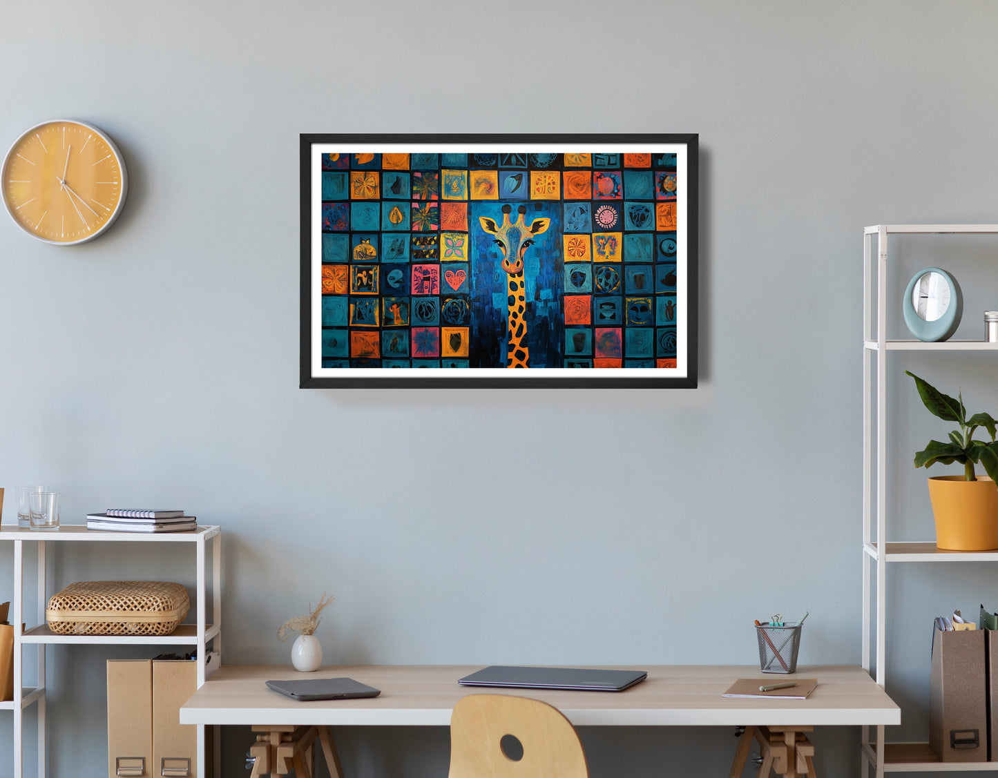 Geometric Giraffe African American abstract art view 72