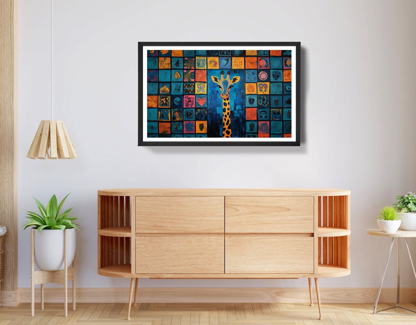 Geometric Giraffe African American abstract art view 68