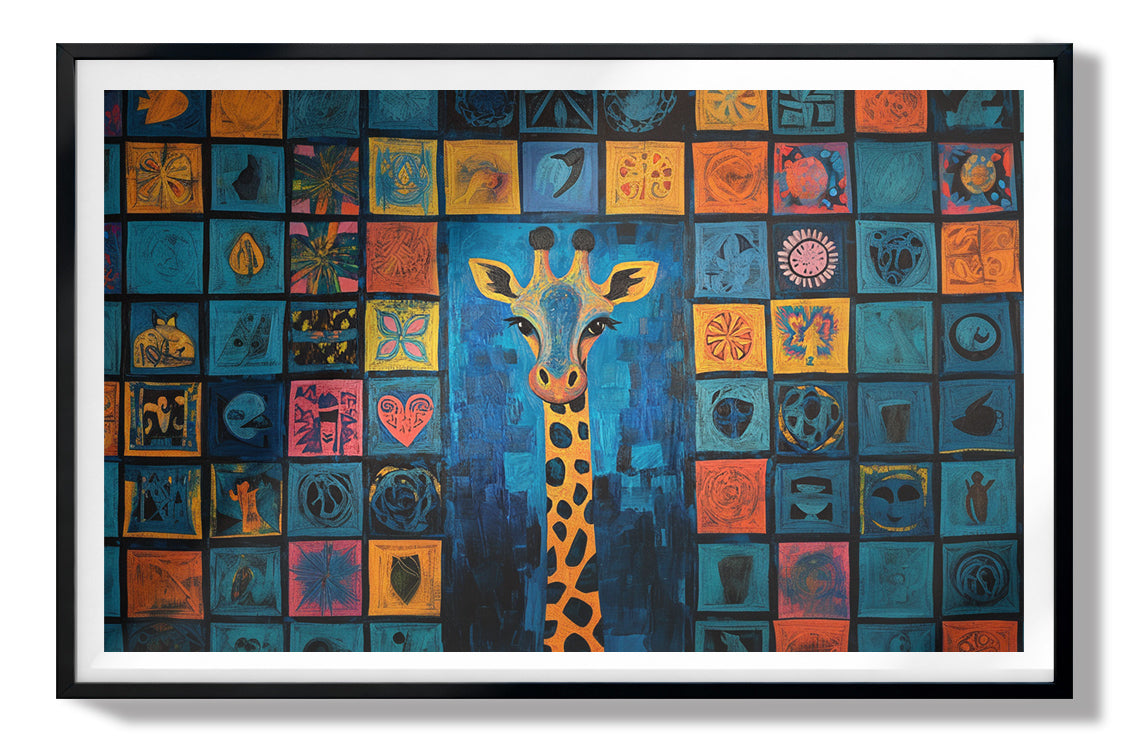 Geometric Giraffe African American abstract art view 67