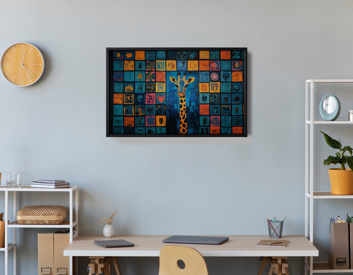 Geometric Giraffe African American abstract art view 30