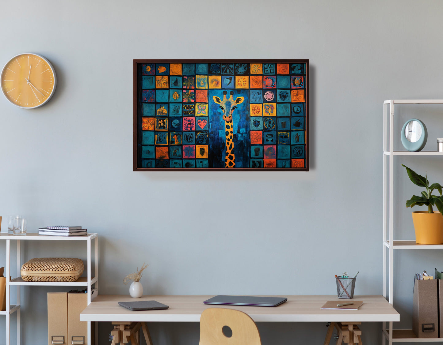 Geometric Giraffe African American abstract art view 36