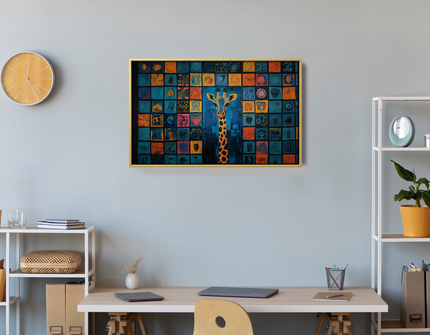 Geometric Giraffe African American abstract art view 42