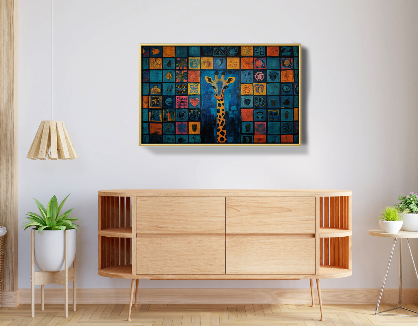 Geometric Giraffe African American abstract art view 38