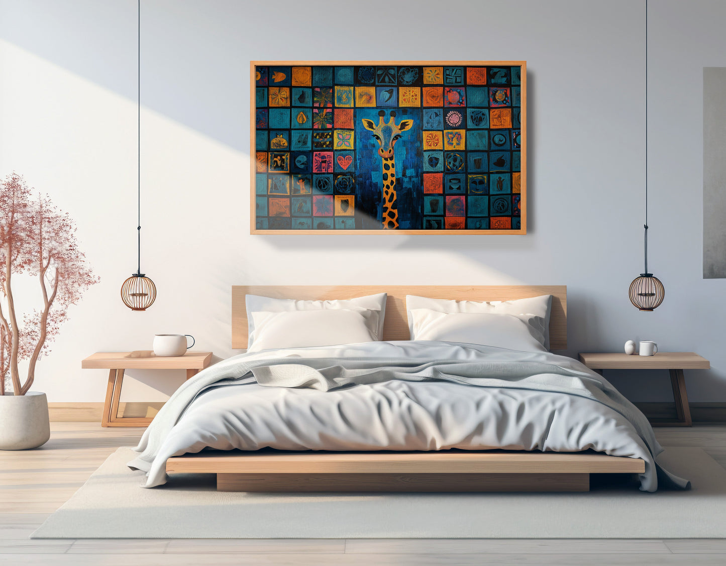 Geometric Giraffe African American abstract art view 45
