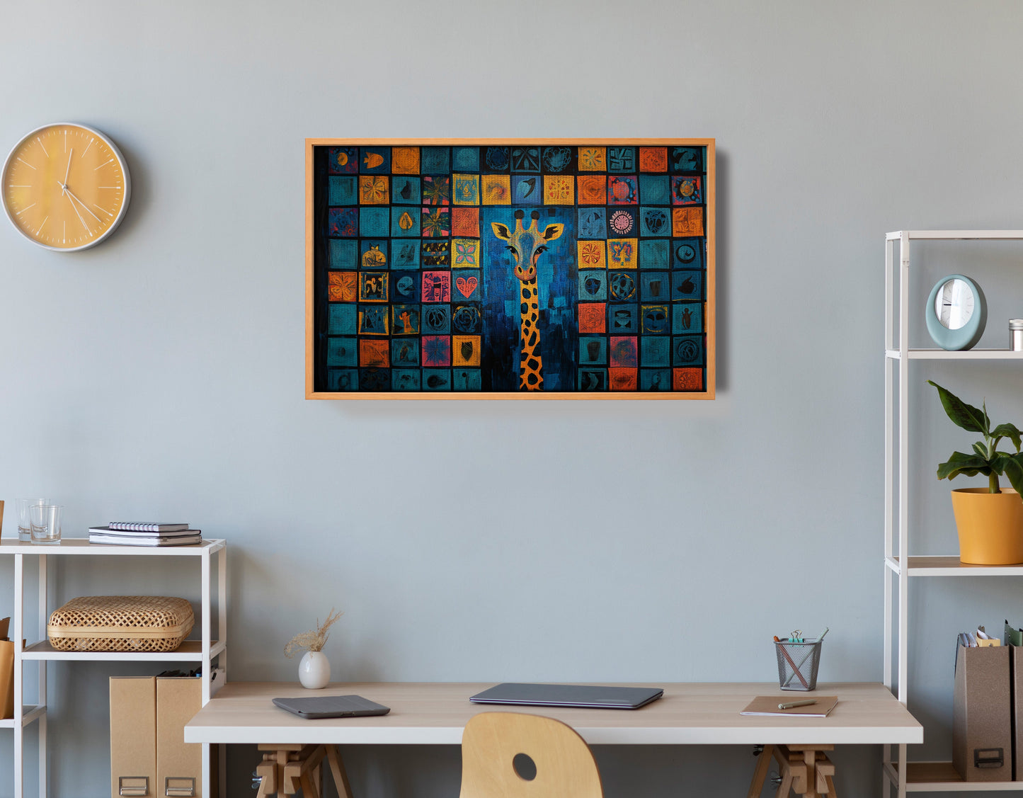 Geometric Giraffe African American abstract art view 48