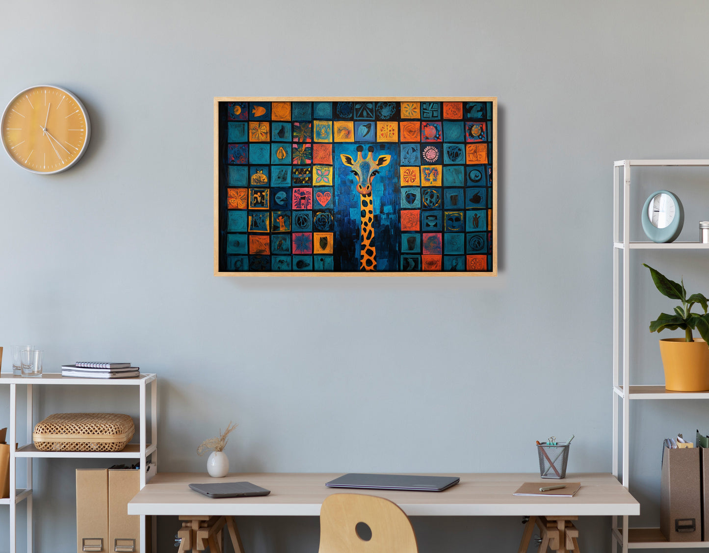 Geometric Giraffe African American abstract art view 54