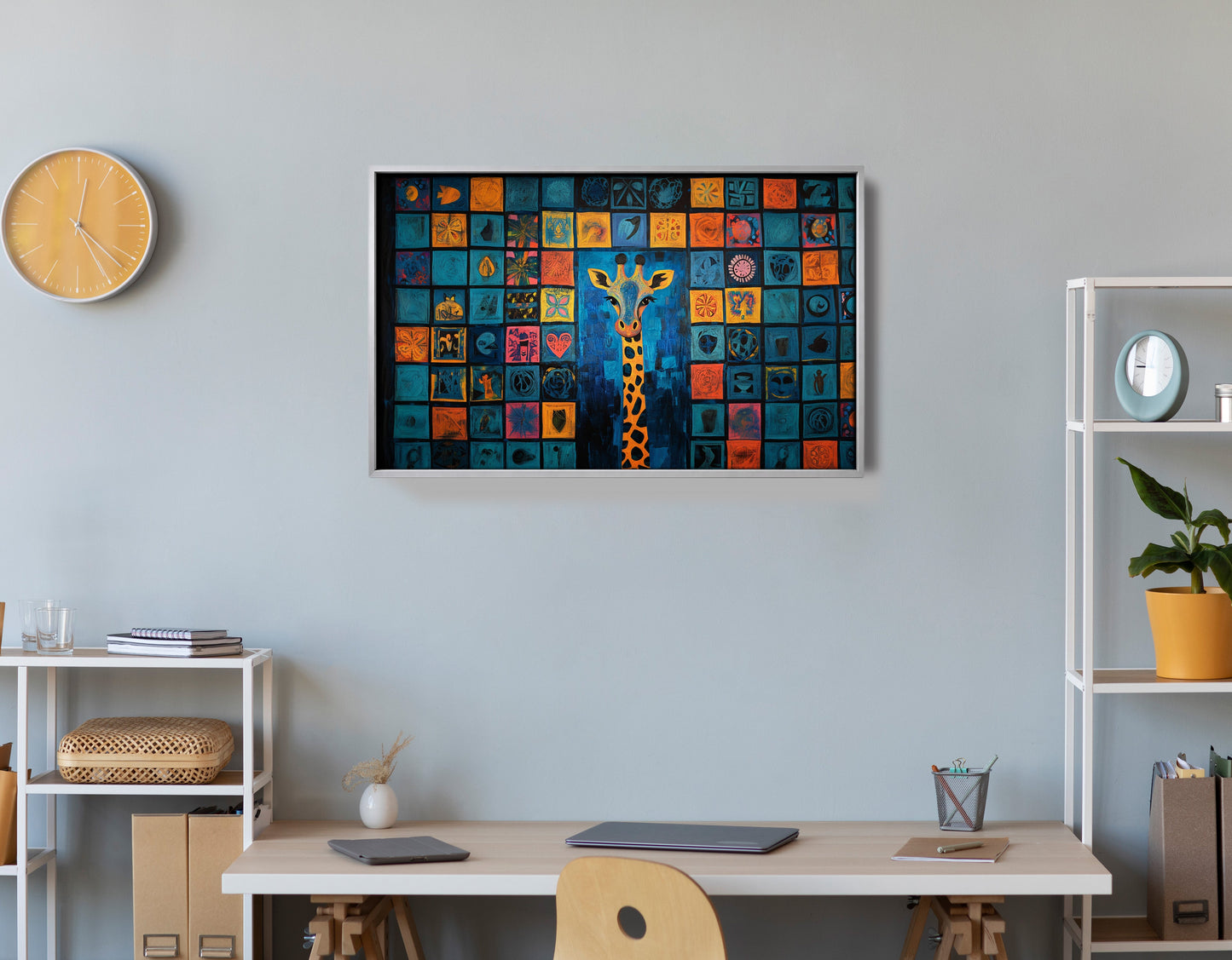 Geometric Giraffe African American abstract art view 60
