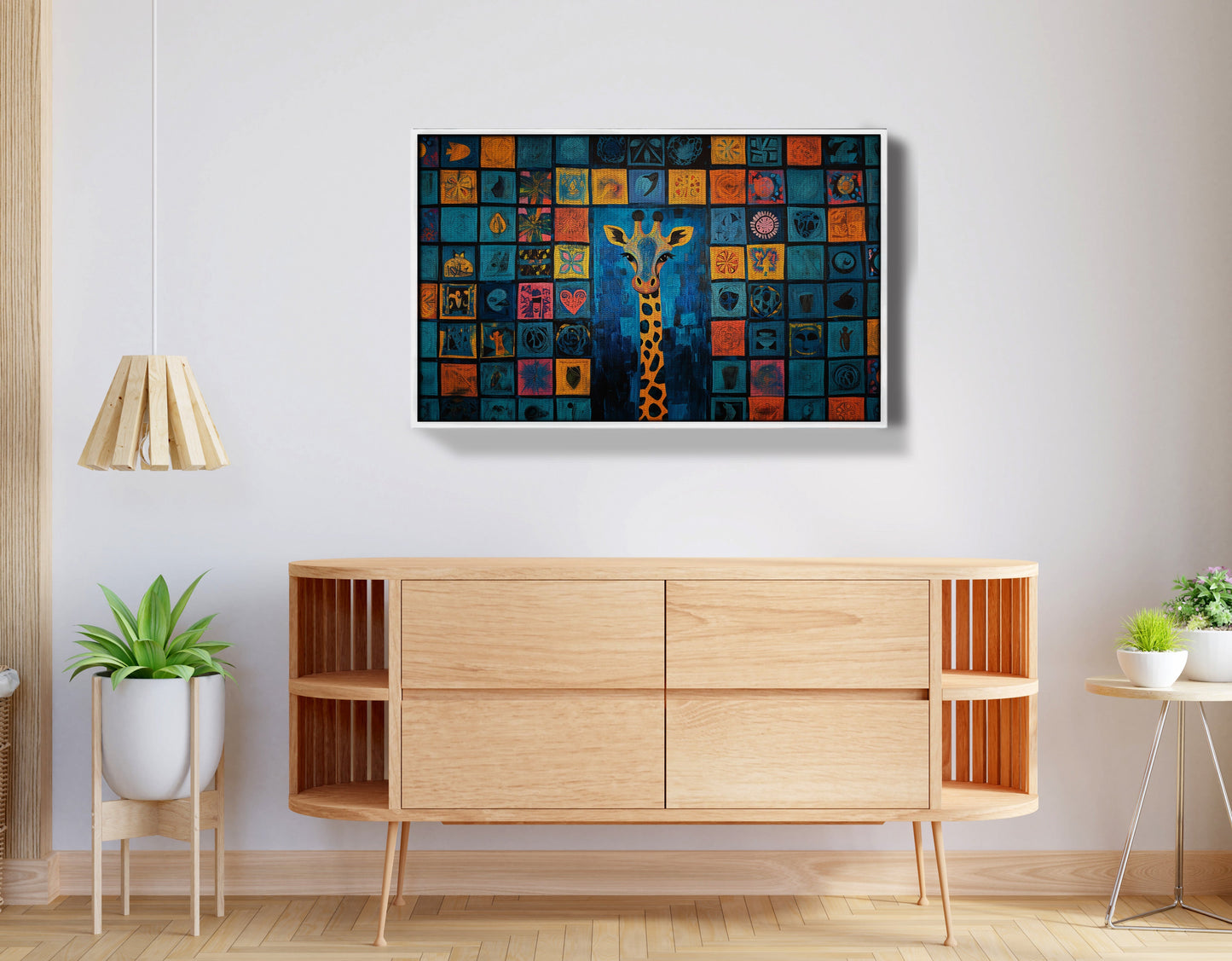 Geometric Giraffe African American abstract art view 62