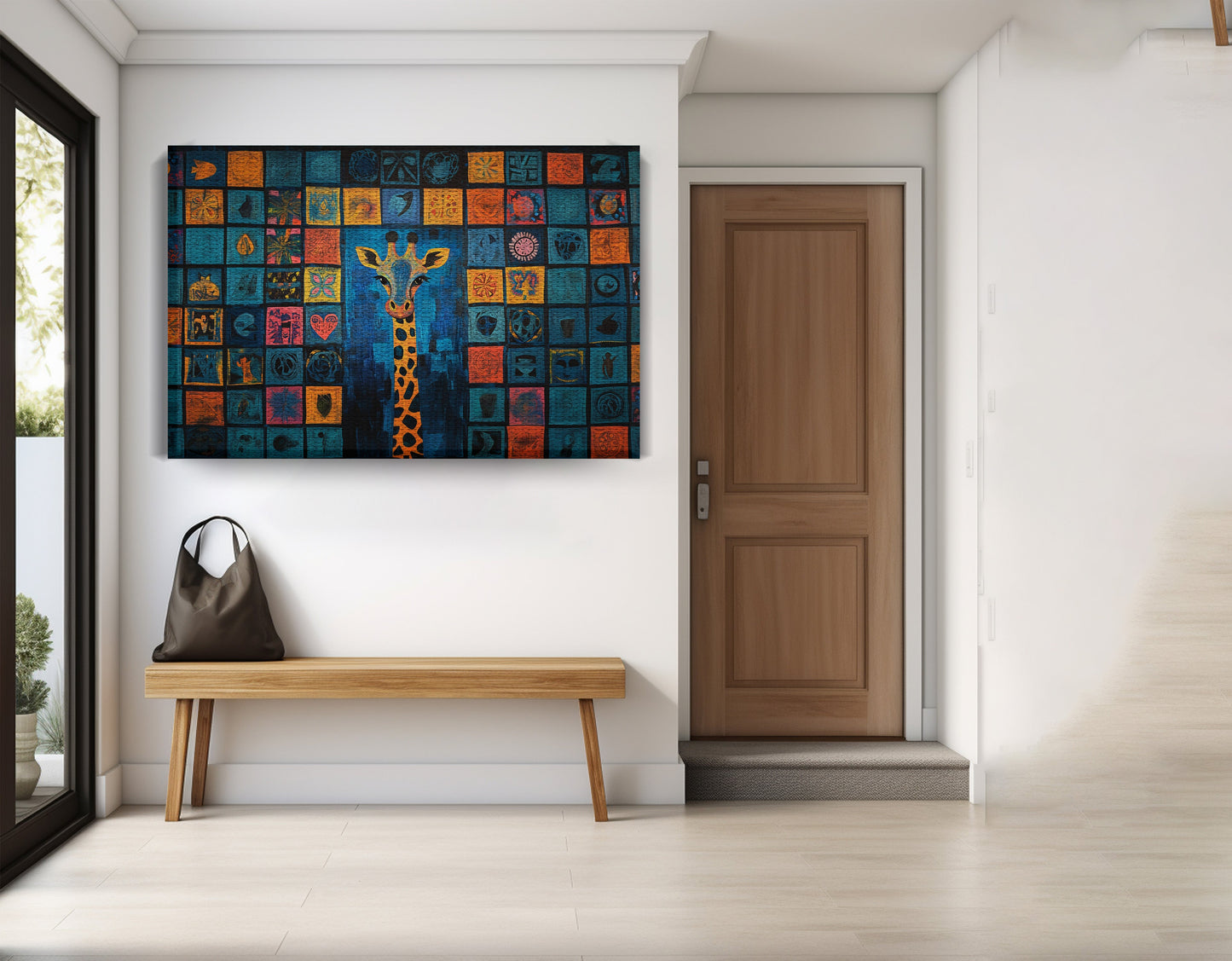 Geometric Giraffe African American abstract art view 17