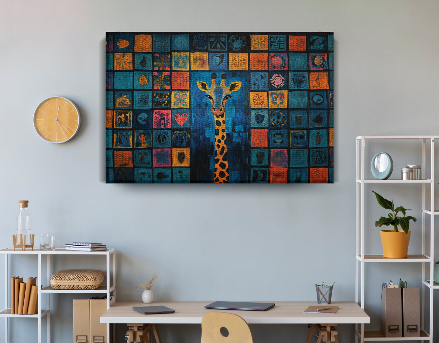 Geometric Giraffe African American abstract art view 18