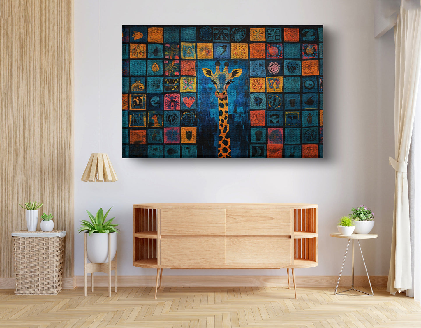 Geometric Giraffe African American abstract art view 14