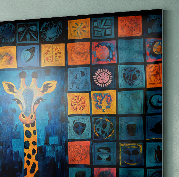 Geometric Giraffe African American abstract art view 22