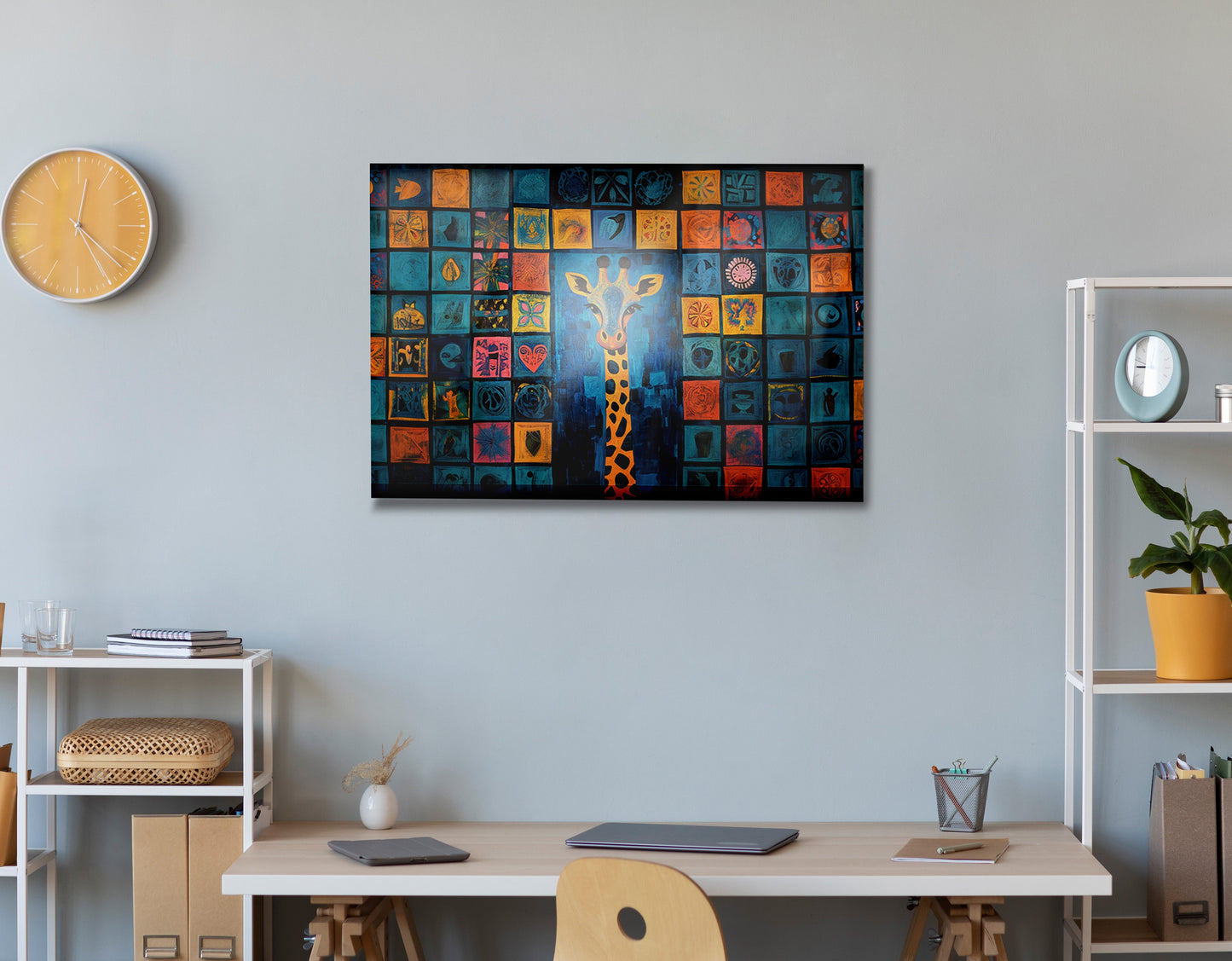 Geometric Giraffe African American abstract art view 24
