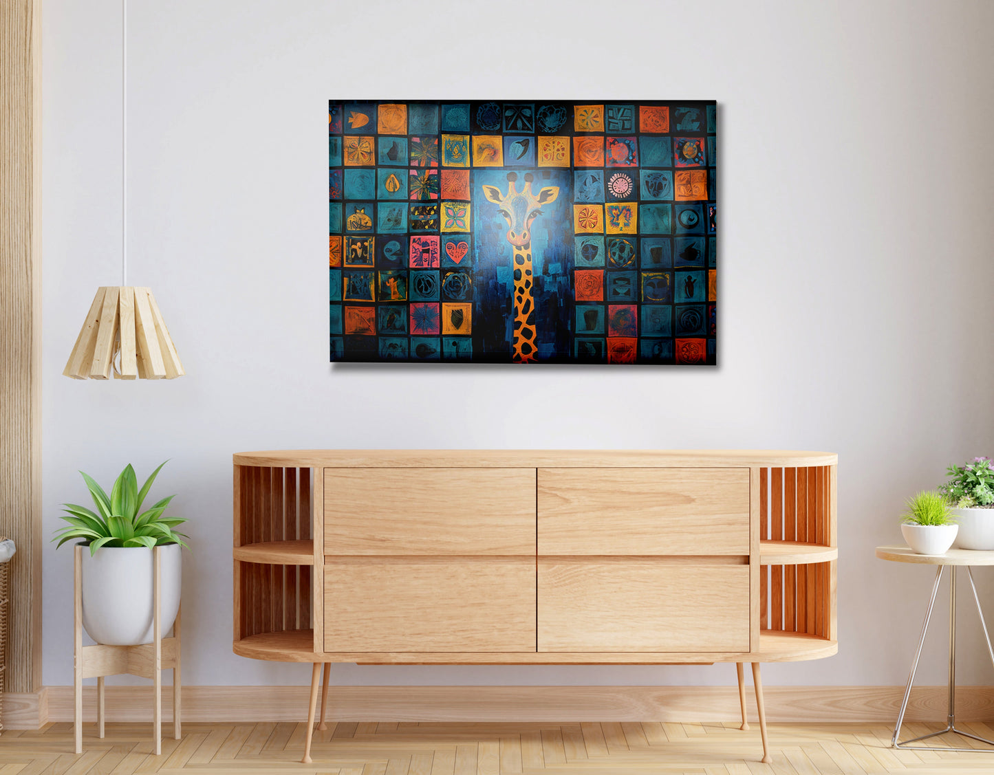 Geometric Giraffe African American abstract art view 20