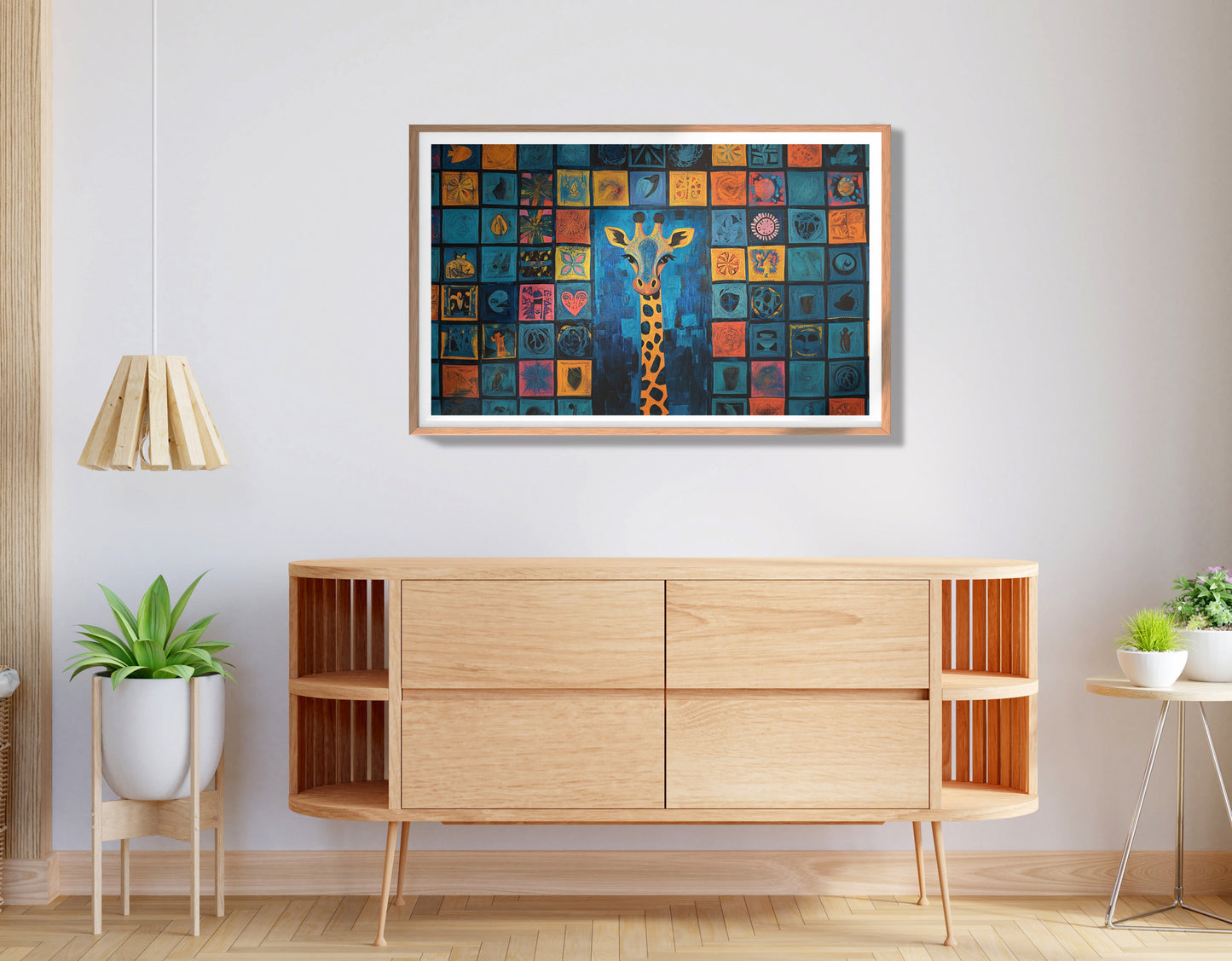 Geometric Giraffe African American abstract art view 80