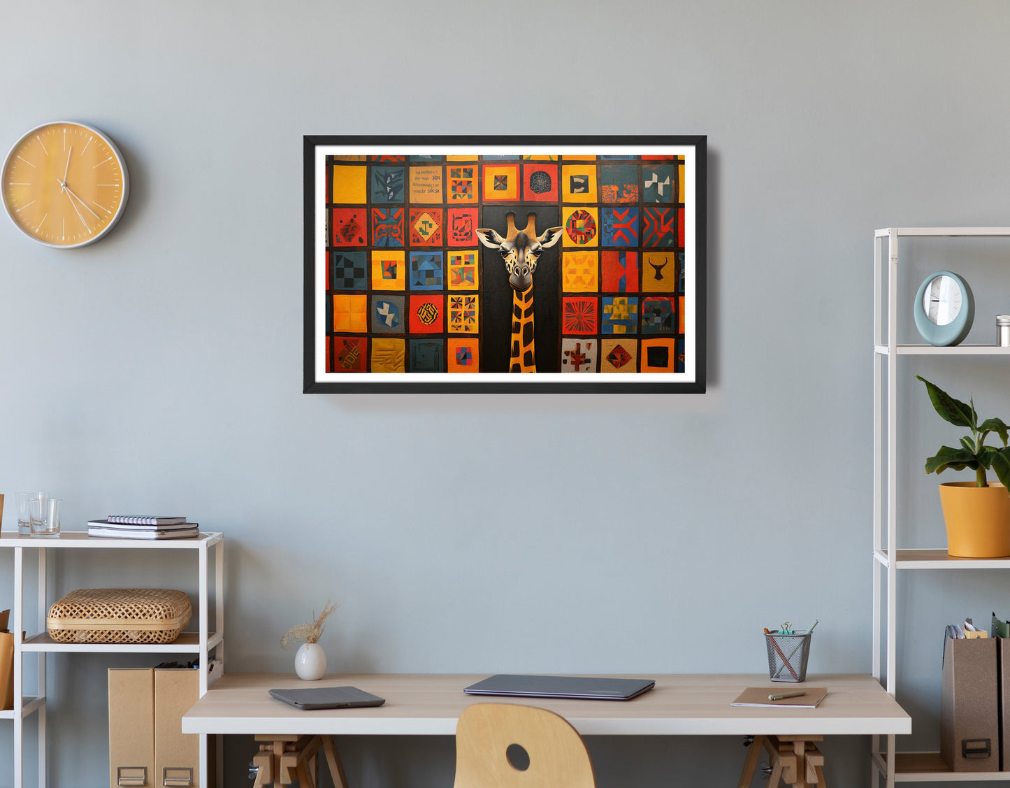 Tribal Pattern Giraffe Black African American canvas print view 72