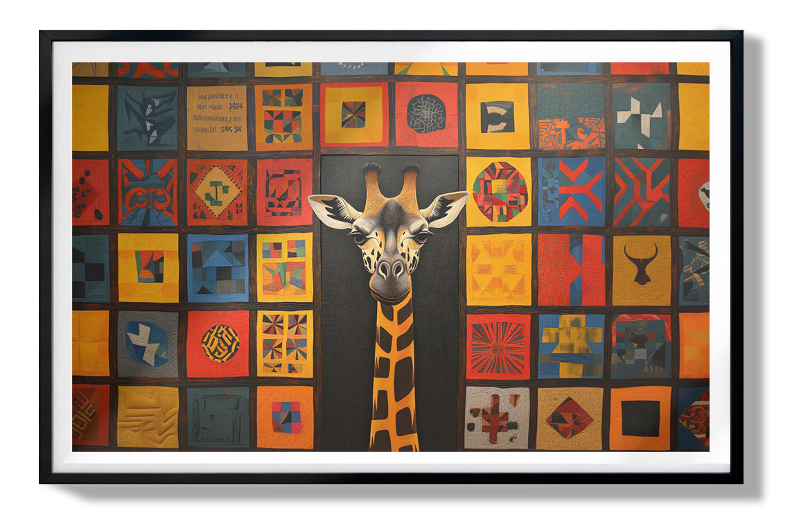 Tribal Pattern Giraffe Black African American canvas print view 67
