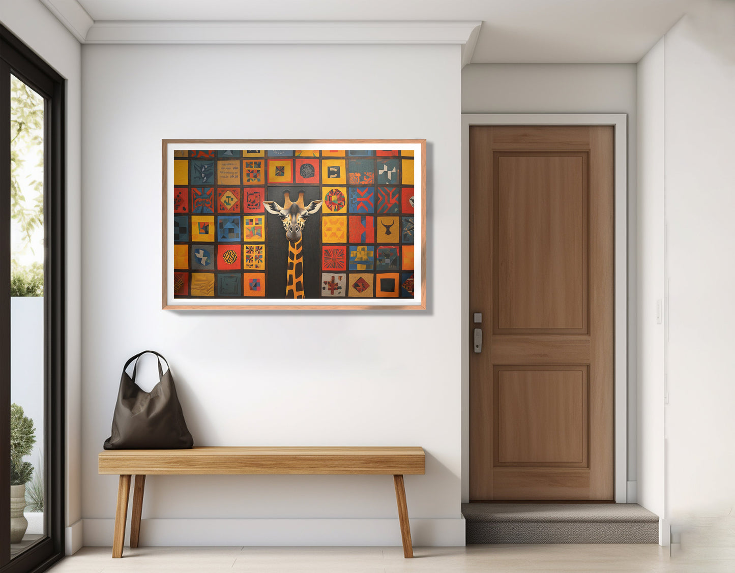 Tribal Pattern Giraffe Black African American canvas print view 83