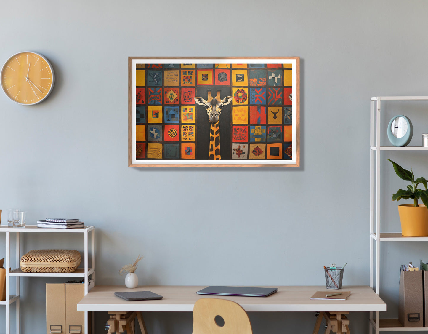 Tribal Pattern Giraffe Black African American canvas print view 84