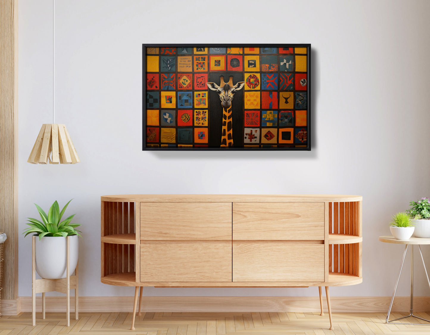 Tribal Pattern Giraffe Black African American canvas print view 26