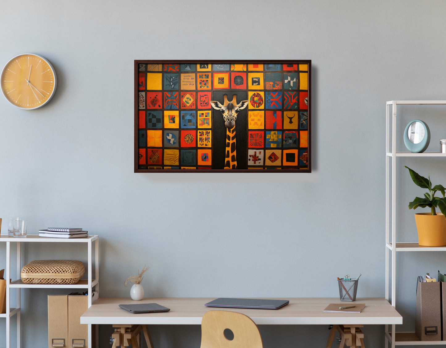 Tribal Pattern Giraffe Black African American canvas print view 36