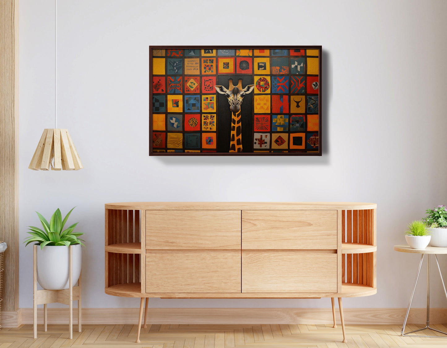 Tribal Pattern Giraffe Black African American canvas print view 32