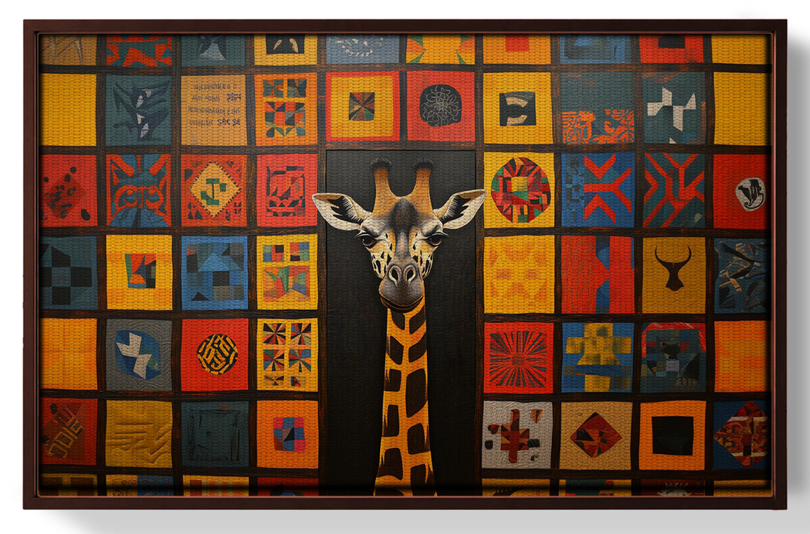 Tribal Pattern Giraffe Black African American canvas print view 31