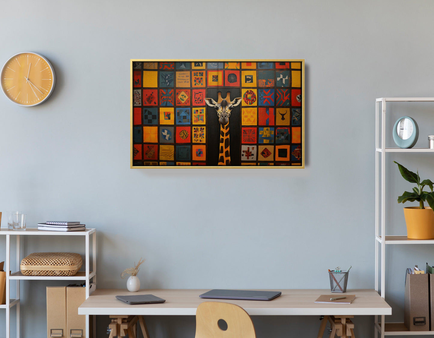 Tribal Pattern Giraffe Black African American canvas print view 42