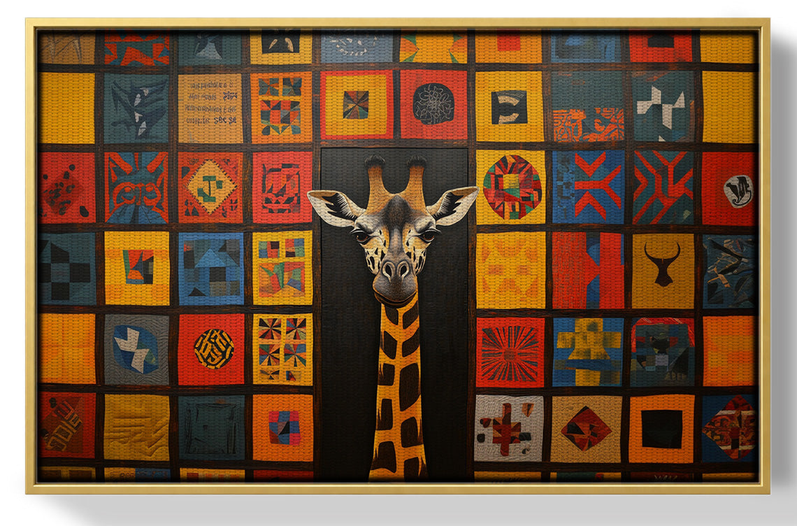 Tribal Pattern Giraffe Black African American canvas print view 37
