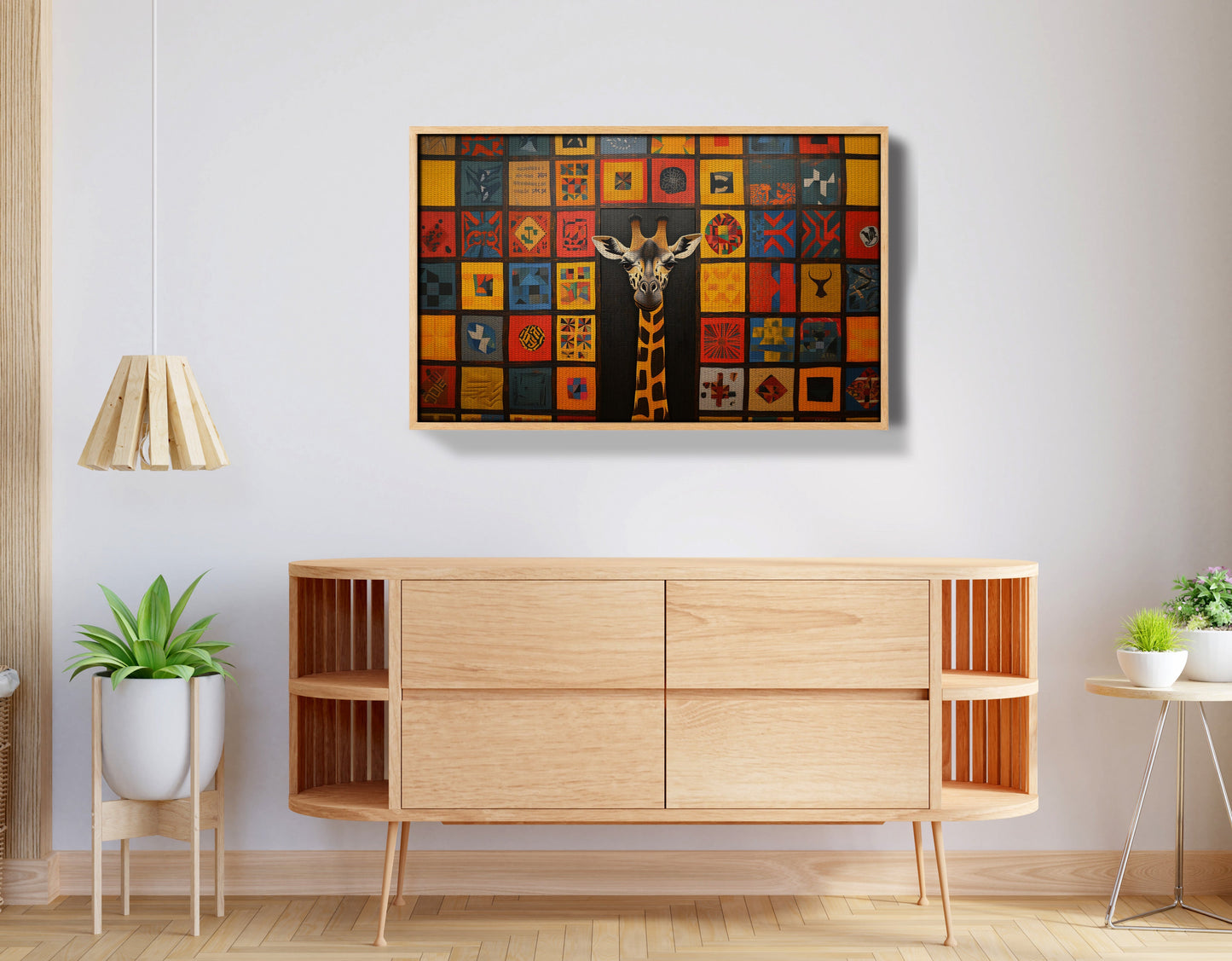 Tribal Pattern Giraffe Black African American canvas print view 50