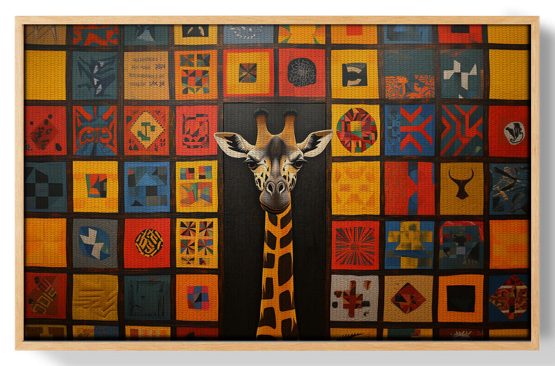 Tribal Pattern Giraffe Black African American canvas print view 49